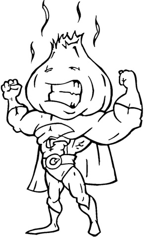 Garlic Superman  Coloring Page